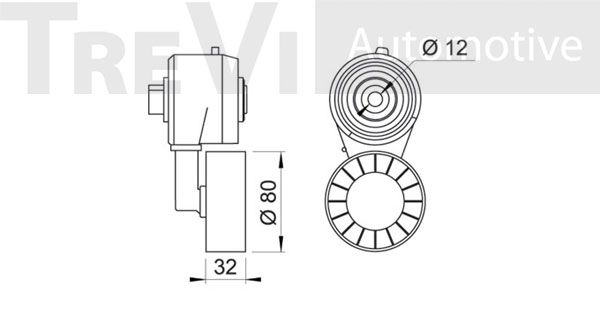 TREVI AUTOMOTIVE Spriegotājsvira, Ķīļrievu siksna TA1139